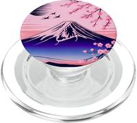 Fleurs de Cerisier Oiseaux Art Asiatique Scénique Japon Mont Fuji PopSockets PopGrip pour MagSafe