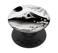Fleurs de Cerisier Oiseaux Art Asiatique Scénique Mont Fuji Japon PopSockets PopGrip Adhésif