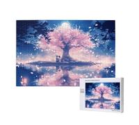 Fleurs De Cerisier Puzzle Couple 5000 Pièces Adultes,DIY Puzzles Art avec Boîte d'emballage et Photos de Référence,Relaxation/Soulagement du Stress/Jeux Amusants,Creatif Cadeau pour Femme M-1049