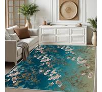 Fleurs de Cerisier Tapis d'entrée Intérieur 50x80 cm Antidérapant, Imprimé Floral Dégradé de Couleur Esthétique Tapis Poil Ras Lavable Doux, Paillasson, Moquette pour Chambre Salon Cuisine Bureau