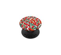 Fleurs de Champs de Tulipes Rouges Florales PopSockets PopGrip Adhésif
