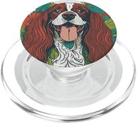 Fleurs de Chien Cocker Anglais Souriant PopSockets PopGrip pour MagSafe