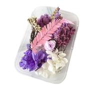 Fleurs de décoration pour la Maison Fleurs séchées, Bougies Faites à la Main, véritables Feuilles de Fleurs , éternelles l'air Libre, 1 pièce(Purple)