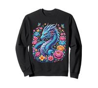 Fleurs de Dragon colorées Belles Art Dragons Lover Girls Sweatshirt