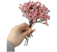 Fleurs de gypsophile artificielles - 1 bouquet de 3 tiges avec fil à l'intérieur pour plier et organiser - Convient pour mariage, festival et décoration d'intérieur (rose)