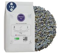 Fleurs de Lavande Bio Entières - Infusion Nature en Vrac et Sachets Parfumés - 100% Naturel, sans OGM - Agriculture Biologique - Sachet 1 kg (500 Tasses)