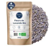 Fleurs de Lavande Bio Entières - Infusion Nature en Vrac et Sachets Parfumés - 100% Naturel, Sans OGM - Agriculture Biologique - Sachet 200 gr (100 Tasses)