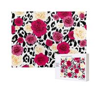 Fleurs de léopard colorées,Puzzle Familial en Bois de 500 pièces pour Adultes et Adolescents, décoration d'intérieur