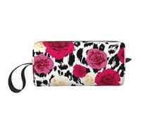 Fleurs de léopard colorées, Trousse de Maquillage Trousse à cosmétiques Trousse de Toilette de Voyage Portable Pochette de Maquillage