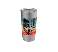 Fleurs de loup nature sauvage indomptée, animaux en fleurs Gobelet isotherme en acier inoxydable double paroi
