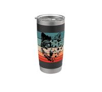 Fleurs de loup nature sauvage indomptée, animaux en fleurs Gobelet isotherme en acier inoxydable double paroi
