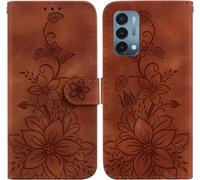Fleurs De Lys Béquille Flip Corde À Main Similicuir - Portefeuille Cas Pour Oneplus Nord N200 5g Case - Brown