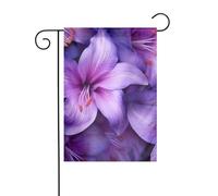 Fleurs de lys pourpres Drapeau de jardin de Pâques Drapeaux de jardin de printemps Drapeau de jardin de la Saint-Patrick Décor extérieur 12 pouces x 18 pouces vertical double face