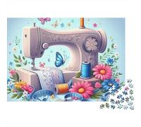 Fleurs de Machine à Coudre 1000 Pièces Puzzle Adulte Impression HD Anti-Stress pour S'amuser pour Débutants pour Collectionner Édition Limitée 38x26cm/1000pcs