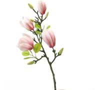 Fleurs de magnolia artificielles, bouquet de 68 cm, bourgeons en soie réalistes avec tiges réglables, texture réaliste pour mariage, centre de table, décoration d'intérieur (rose)