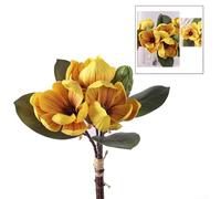 Fleurs de magnolia artificielles chic pour décoration élégante de maison et d'événement (jaune)