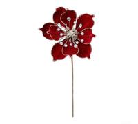 Fleurs de magnolia artificielles décoratives pour arbres de Noël et arrangements de vacances, fabriquées en flanelle, acrylique et tiges en fil de fer pour un placement stable et un attrait durable