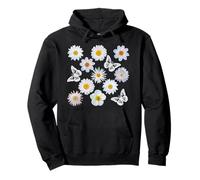 Fleurs de Marguerites Blanches et Papillons Sweat à Capuche