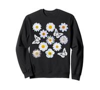Fleurs de Marguerites Blanches et Papillons Sweatshirt