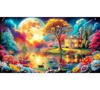 Fleurs de Montagne et de rivière 1000 pièces Puzzle pour Adultes et Enfants de 12+ Ans Extremement Difficile Idée Cadeau Parfaite 38x52cm/1000pcs