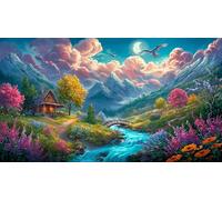 Fleurs de Montagne et de rivière Puzzle 1000 pièces Educa Cadeau Unique Décoration Intérieure Jeu éduchatif Challenge Toy pour Adultes & Enfants des 14 Ans 38x52cm/1000pcs