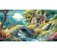 Fleurs de Montagne et de rivière Puzzle 1000 pièces Educa Jeu D'Intelligence Décoration Intérieure Jeu éducatif Challenge Toy pour Adultes & Enfants des 14 Ans 75x50cm/1000pcs