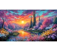 Fleurs de Montagne et de rivière Puzzle 1000 pièces Educa Jeu D'Intelligence Décoration Intérieure Jeu éducatif Challenge Toy pour Adultes & Enfants des 14 Ans 38x52cm/1000pcs