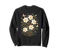 Fleurs de Naissance en décembre Narcisse Houx Botanique Wildflowers Sweatshirt