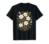 Fleurs de Naissance en décembre Narcisse Houx Botanique Wildflowers T-Shirt Graphique avec Valeur