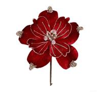 Fleurs de Noël artificielles pour une utilisation dans les fêtes sur les arbres, les couronnes et les espaces de la maison (rouge)