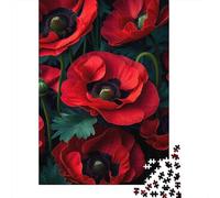 Fleurs de Pavot Rouge Puzzle 1000 Pièces Adultes intéressant Puzzles 1000 Pièce Durable Jeux De Puzzle Cadeau 70x50cm/1000pcs
