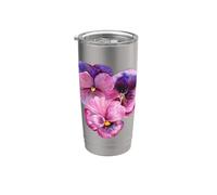Fleurs de pensée pour amoureux des pensées Gobelet isotherme en acier inoxydable double paroi