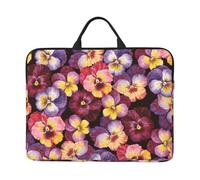 Fleurs de pensées à l'aquarelle,Housse pour Ordinateur Portable 14 Pouces, Sacoche pour Ordinateur Portable, Mallette avec poignée