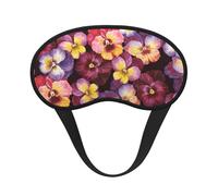 Fleurs de pensées à l'aquarelle,Masques de sommeil occultants, cache-yeux couvrants, masques de sommeil anti-lumière