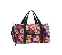 Fleurs de pensées à l'aquarelle,Sac de Sport bandoulière à Main, Sac de Voyage Grande capacité pour Femmes et Hommes