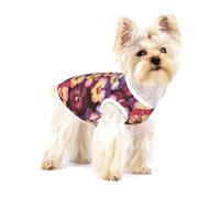 Fleurs de pensées à l'aquarelle,T-Shirt sans Manches en Coton pour Animaux de Compagnie, Gilet Respirant, Extensible et Doux,M