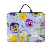 Fleurs de pensées,Housse pour Ordinateur Portable 14 Pouces, Sacoche pour Ordinateur Portable, Mallette avec poignée