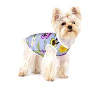 Fleurs de pensées,T-Shirt sans Manches en Coton pour Animaux de Compagnie, Gilet Respirant, Extensible et Doux,M
