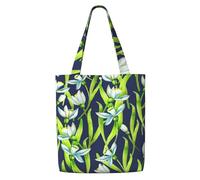 Fleurs de perce-neige,Sacs d'épicerie réutilisables, sacs fourre-tout de grande capacité, sac à bandoulière en toile