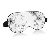 Fleurs de pissenlit dessinées à la main fleurissent où vous êtes plantés Masques pour les yeux Blocs de couverture Masque de sommeil léger Couverture d'ombre Bandeau pour les yeux relaxant avec sangle
