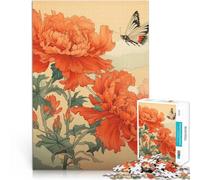 Fleurs de Pivoine Puzzle 1000 pièces pour Adolescents Jouet éducatif Anti-Stress Cadeaux pour Les Amis et la Famille 38x26cm