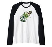 Fleurs de Plumeria Tropicales houblon Vert Cerises café Manche Raglan