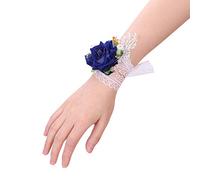 Fleurs de Poignet Fiançailles Mariage Bracelet à Rose Mariée Fleurs de Poignet Demoiselle d’Honneur Vintage Bracelet Fausse Rose Femme Elégant pour Fête Anniversaire Performance Bal Mariage Cadeau