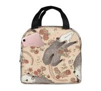 Fleurs De Possums Désorientés Sacs Glaciere Réutilisable Sacs Dejeuner Imperméable Panier Repas Pour Plage Adulte École 22X20X13Cm