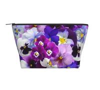 Fleurs de Printemps de Pâques pensées Graphiques, Trousse de Toilette Trousse de Maquillage Sac à cosmétiques Trousse de Toilette de Voyage Portable