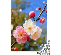 Fleurs de Prunier Rose et Blanc Puzzle Gros Plan sur des Fleurs 1000 Pezzi Cartone Riciclato per Adulti E Ragazzi, Rilassante Sfida, Idea Regalo Originale Premium Immagini Vibranti 70x50cm/1000pcs
