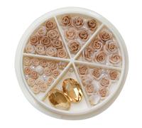 Fleurs de rose pour ongles 3D - Perles rondes - Accessoires de manucure - Accessoires de manucure - Fleurs 3D - Accessoires de nail art - Fleurs roses - Décoration d'ongles