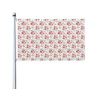 Fleurs de roses en fleurs imprimées pour intérieur ou extérieur, décorations de maison, printemps, été, automne, hiver, drapeau double face