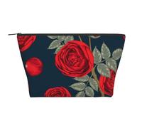 Fleurs de Roses Rouges, Trousse de Toilette Trousse de Maquillage Sac à cosmétiques Trousse de Toilette de Voyage Portable