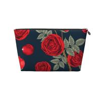 Fleurs de Roses Rouges, Trousse de Toilette Trousse de Maquillage Sac à cosmétiques Trousse de Toilette de Voyage Portable